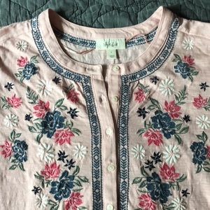 Style & Co NWT Pink Flora Shirt size L
